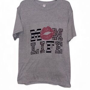Jerzees Gray 'Mom Life' Short Sleeve Tee